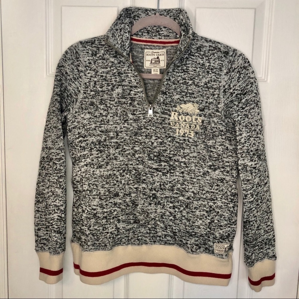 𝅺ROOTS Cabin 3/4 Zip Cozy Pullover Sweater XS